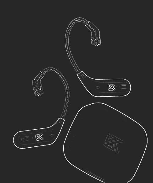 KZ AZ09 BT Ear hooks and box hand-drawn image