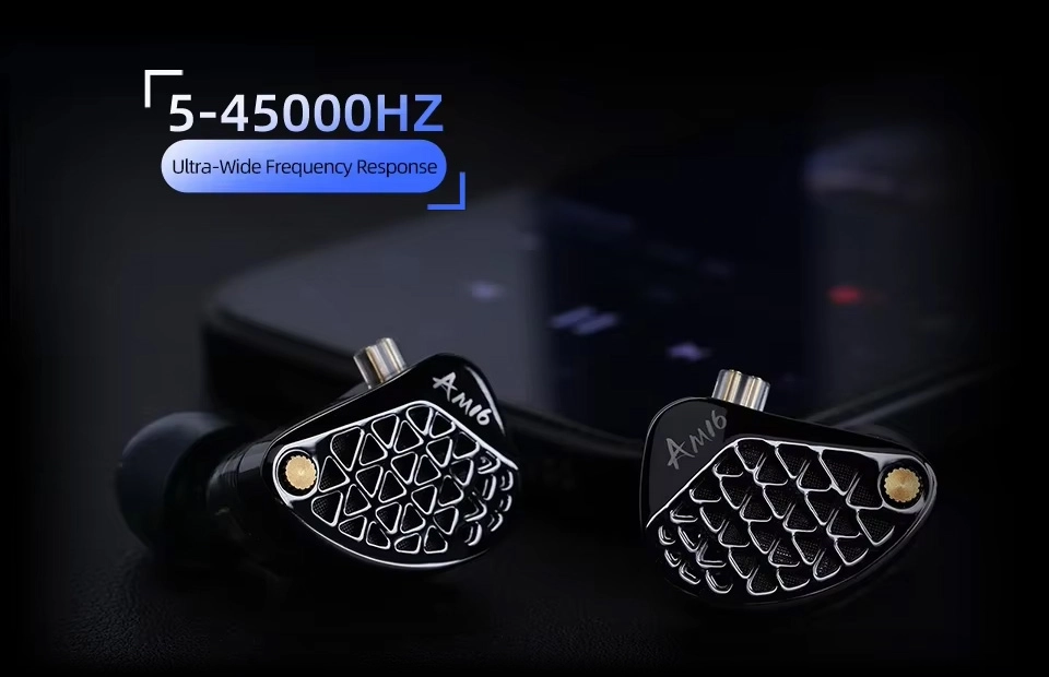 KZ AM16 earbuds next to smartphone