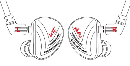 KZ Earphones Wire Pluggin Schematic