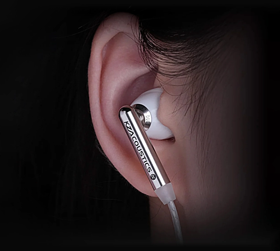 KZ Duet earbud in ear