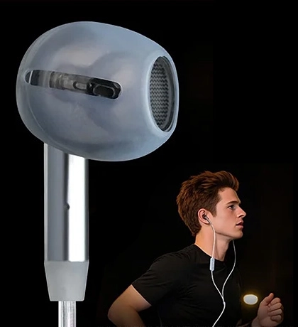 KZ Duet earbud with ear cover