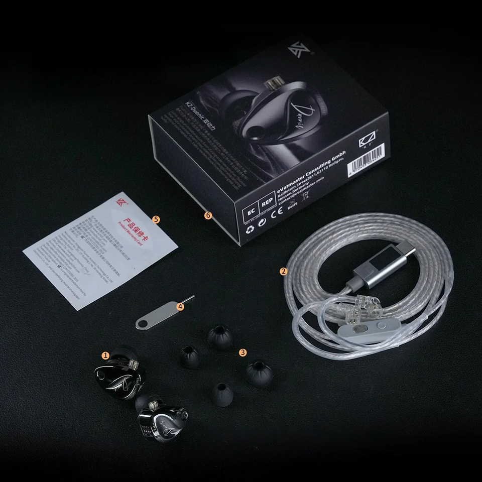 KZ Duonic earphones package contents
