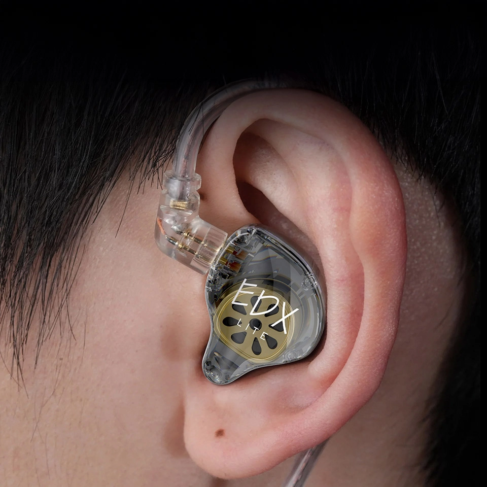 KZ EDX Lite in the man's ear