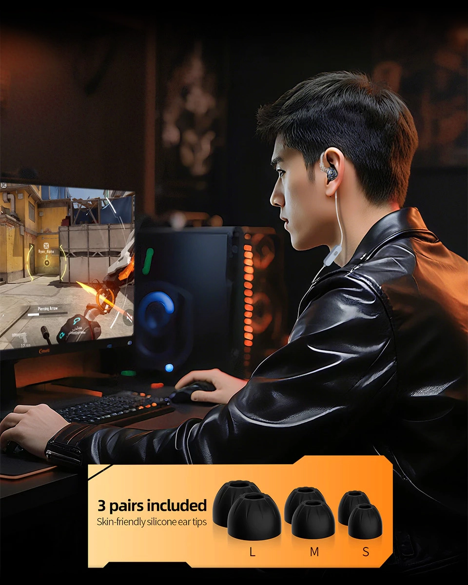 Gamer uses KZ Gale earphones
