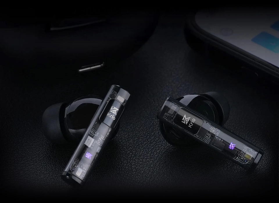 Two KZ Krio earbuds