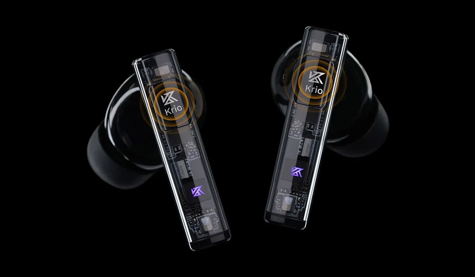 Two KZ Krio earbuds Front view