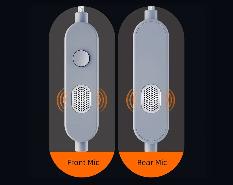 KZ M2 cable control unit with front and rear microphones