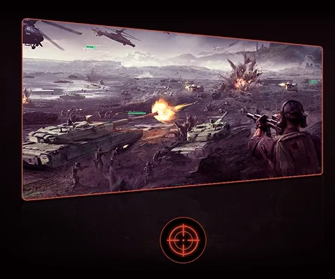 FPS Battle Scene with Gunfire Targeting Icon