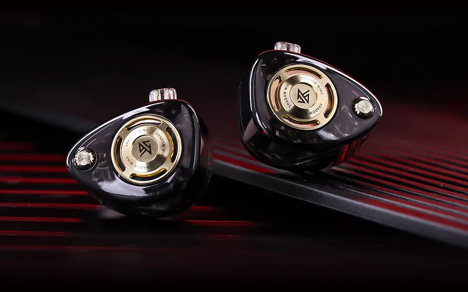 Black KZ Shadow Wing IEMs Close-Up
