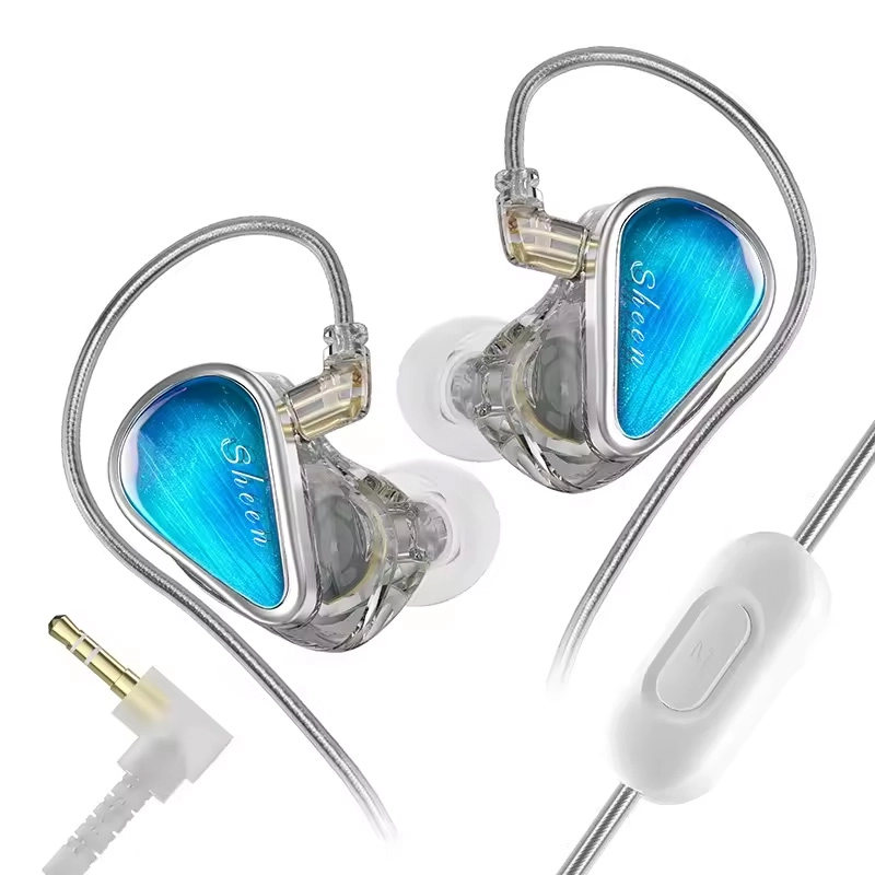 Silver KZ Sheen 3.5mm earphones with microphone