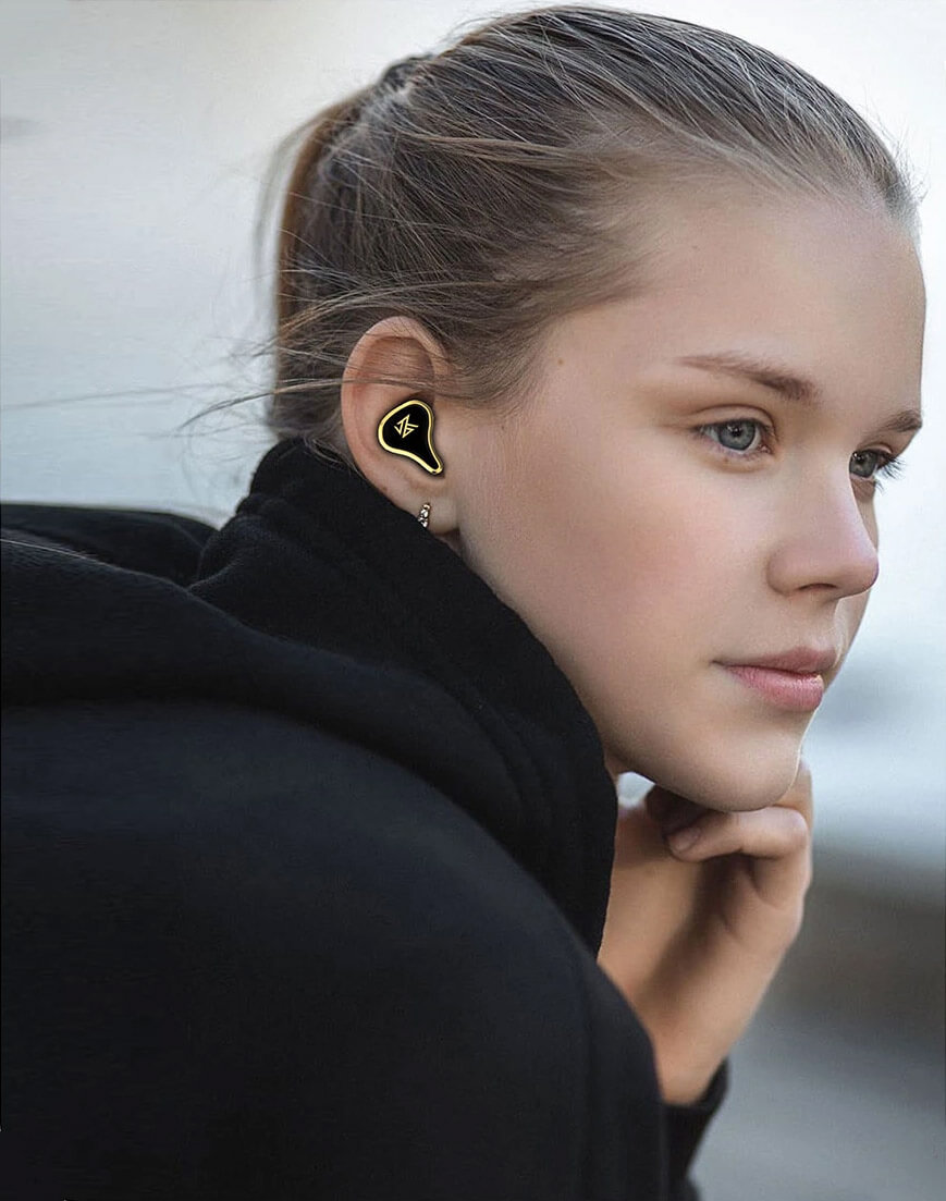 KZ SK10 Pro in a woman's ear