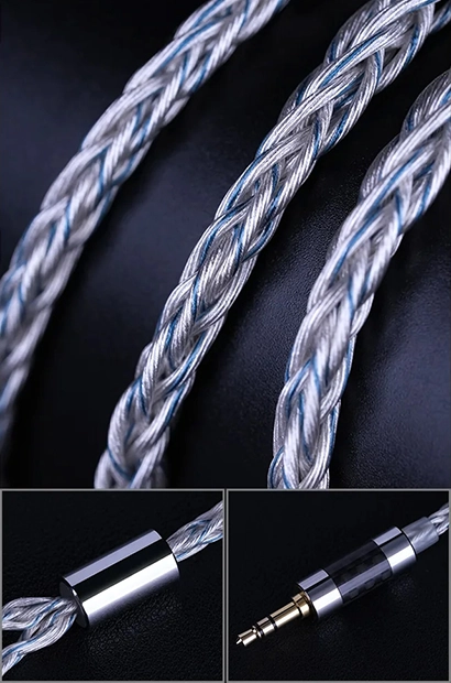 784-core blue-silver braided cable