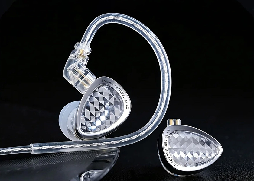 Silver KZ Starbit earphones with cable