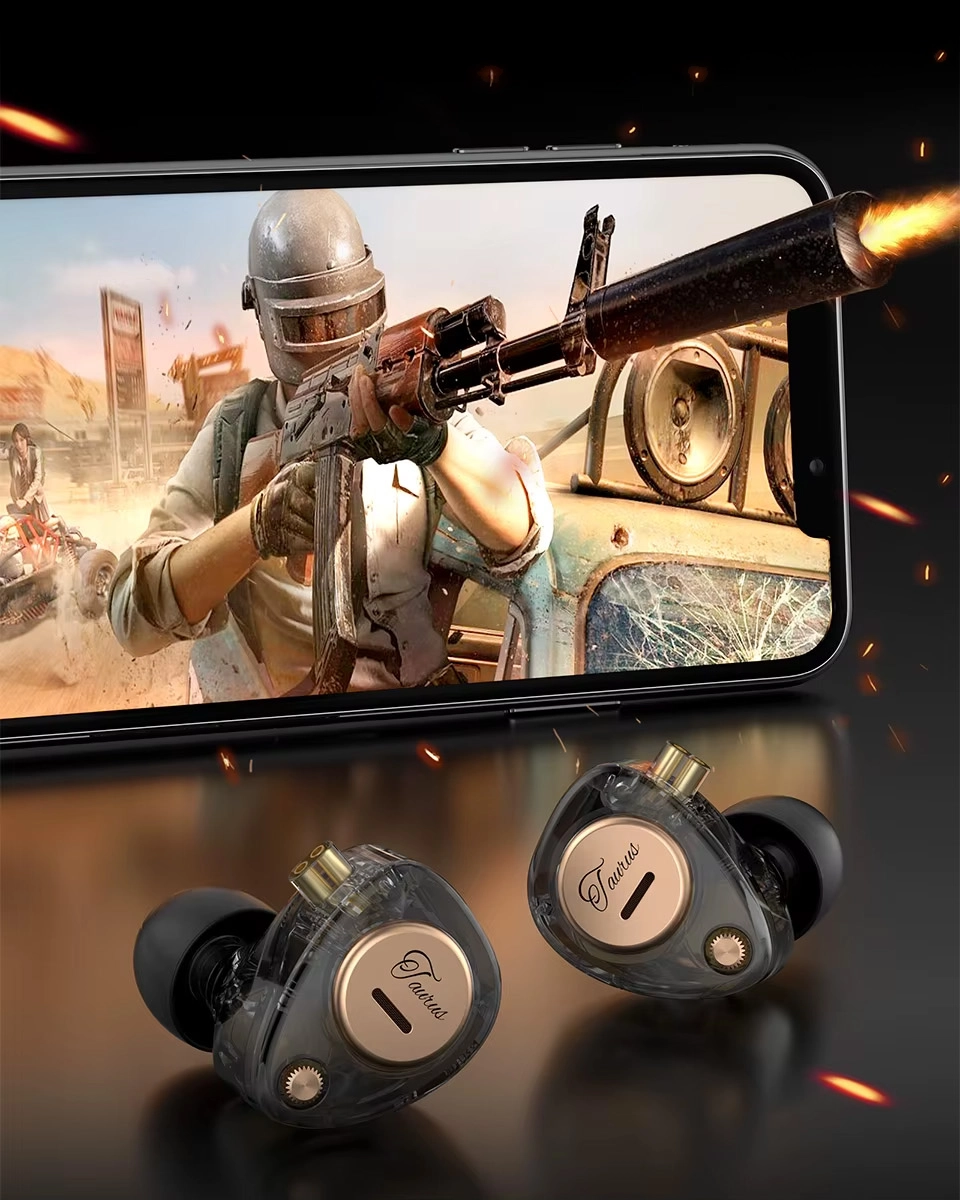KZ Taurus earphones with smartphone gaming scene