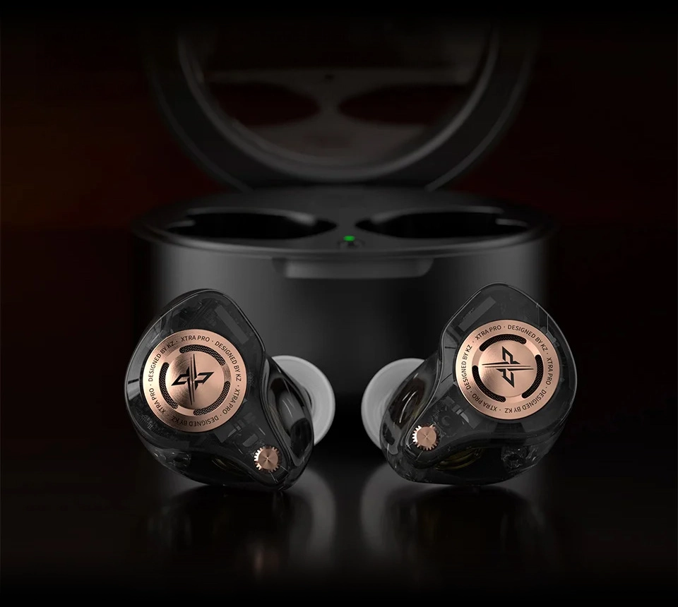 KZ Xtra Pro in front of the charging case