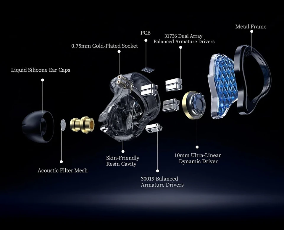 KZ ZAS Pro exploded structure diagram