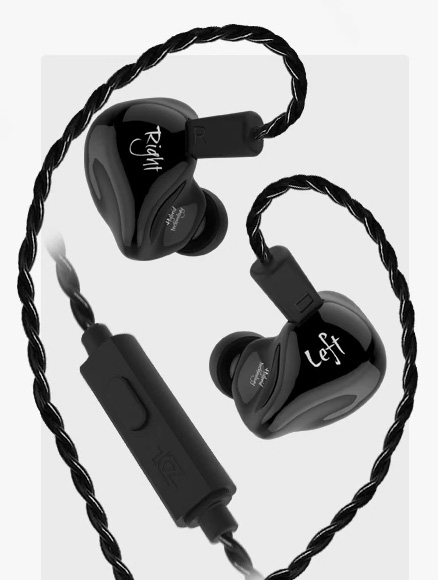 Black KZ ZS4 with mic