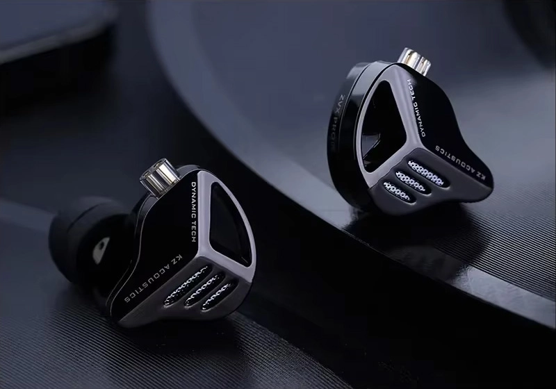 Left and right KZ ZVX Pro earphones